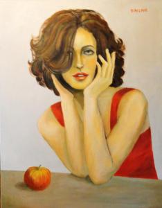 EVA und der Apfel - Oil on Canvas 80x100 cm
